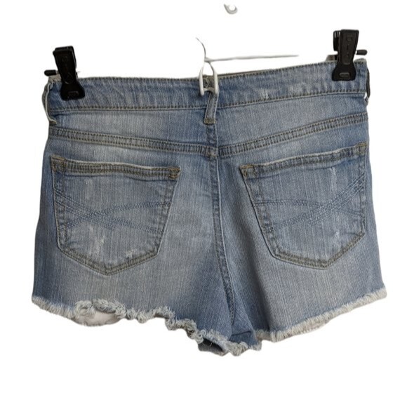 Aeropostale Shorts Women Size 0 High Waisted Shorty Denim Distressed Ripped Sz 0 - Picture 2 of 7